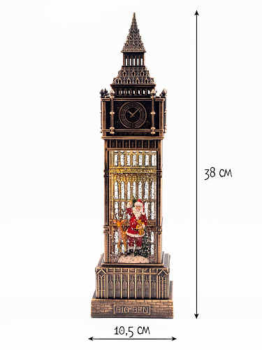 													Башня BIG BEN музыкальная Дед Мороз и олень 38 см Р-5152-B/AZ-512 фото 5